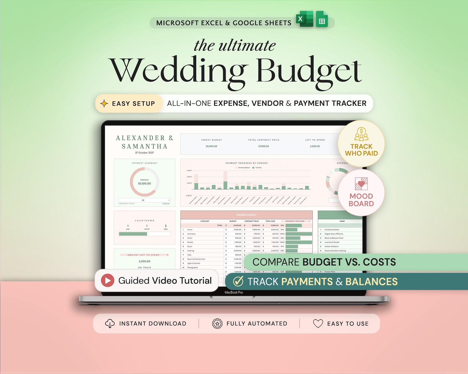 Wedding Budget Dashboard